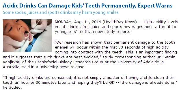 Acidic Drinks Can Damage Kids Teeth Permanently Expert Warns